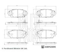 Blue Print Front Brake Pad Set fits Mazda
