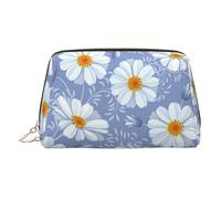 Blue Print Makeup Bag, Cosmetic Bag,Women Pu Leather Cosmetic Bags with Wrist Strap Travel Toiletry Pouch Makeup Bag