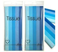 Blue Printed Tissue | 2 Packs, Each with 5 Sheets Premium Quality Printed Tissue | in Biodegradable Packaging and Acid Free | Designed in The UK | 10 Sheets in Total 50x70cm