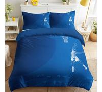 Blue Printing Duvet Cover Basketball Player Hoop Bedding Decorative Comforter Cover Set Breathable Sports Minimalist Cartoon Duvet Cover Set Energetic Line Art Bedding - Full