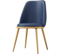 Blue PU Cushion Dining Chair with Gold Metal Legs for Makeup Table Leisure Coffee Dining