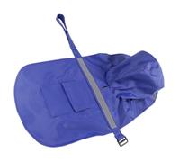 Blue PU Dog Raincoat with Reflective Strip and Snack Pocket XL | Windproof Design, 62x60x76cm Size, for Golden Retriever, Pet Dogs, Beaches and City Sidewalks