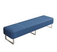 Blue PU Leather Waiting Room Bench Upholstered Office Guest Seating for Lobby Conference Salon Barbershop Airport Bank120x40x40cm
