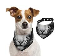 Blue Pupil White Tiger,Dog Bandanas Cotton Pet Scarf Adjustable Bibs for Pet,S