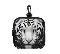 Blue Pupil White Tiger, Square Zipper Storage Bag, Neoprene Coin Purse, Small Wallets, Change Pouch, Change Purse