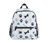 Blue Puppy Bones Puppy Footprints Toddler Backpack, Boy Backpack Preschool Bag Kindergarten Schoolbag Nursery Travel Bag for Girl