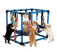 Blue Puppy Play Gym with 8 Hanging Toys