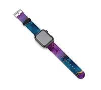 Blue Purple And Gold Abstract Soft Silicone Watch Bands Replacement IWatch Straps 38mm 40mm 42mm 44mm