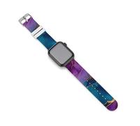 Blue Purple And Gold Abstract Soft Silicone Watch Bands Replacement IWatch Straps 38mm 40mm 42mm 44mm