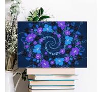 Blue - Purple - Black Floral Wall Decor For Living Room Large Canvas Wall Art For Bedroom Modern Office Pictures Wall Artwork Landscape Paintings Canvas Art Prints Home Decorations 24x16inch(60x40cm)