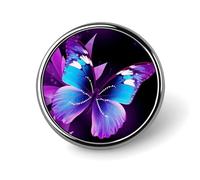 Blue Purple Butterfly Button Pin 1 Inch, Personalized Metal Lapel Pins, Lightweight Round Brooch Pin, Elegant Button Badges, Funny Enamel Pins for Shirts Jackets Bags & Gift