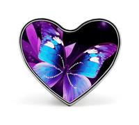 Blue Purple Butterfly Button Pin Personalized Metal Round Badge for Backpack Clothing - Custom Photo Lapel Brooch Nature Gift