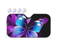 Blue Purple Butterfly Car Windshield Sun Shade Foldable Car Front Window Sunshade for Sun, Heat and UV Rays, Auto Sun Blocker Visor Protector for Cars, SUVs Small