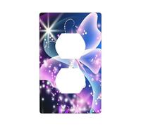 Blue Purple Butterfly Electrical Outlet Covers, Standard Size 1-Gang 4.50" X 2.76", Unbreakable Polycarbonate Thermoplast