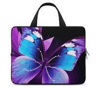 Blue Purple Butterfly Laptop Case Sleeve 10inch Business Travel Protective Computer Carrying Cover Briefcase Handbags for Laptop Or Tablet