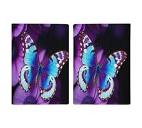 Blue Purple Butterfly Passport Holder Personalized Passport Wallet for Women Men Travel Document Organizer Holder