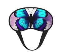 Blue Purple Butterfly Print Adults Soft Washable Eye Mask for Light Blocking Nap Face Sleeping Travel Cover