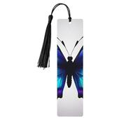 Blue Purple Butterfly Print Wooden Bookmarks Beautiful Notebook Accessories for Men Women Book Lovers