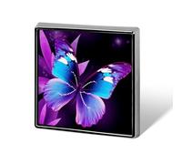 Blue Purple Butterfly Square Badges Metal Memorial Pins Exquisite Button Badge Lapel Pins Fashion Square Brooch Crafts Gifts Clothes Decorative Pin for Adult Brooch