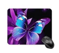 Blue Purple Butterfly Square Mouse Pad Portable Computer Mousepad with Non-Slip Rubber Base 20 * 25cm Ultra-Thin Gaming Mouse Mat for Computer Laptop Office Desk Accessories