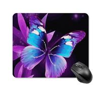 Blue Purple Butterfly Square Mouse Pad Portable Computer Mousepad with Non-Slip Rubber Base 25 * 30cm Ultra-Thin Gaming Mouse Mat for Computer Laptop Office Desk Accessories
