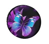 Blue Purple Butterfly Tire Covers Waterproof Anti UV Tire Cover 28inch Single Axle Wheel Covers for RV Truck SUV Trailer Universal for All Seasons