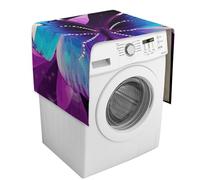 Blue Purple Butterfly Washing Machine Cover with Storage Pockets Washer Dryer Top Dust Cover 54.3" X 20.5" Refrigerator Kitchen Protective Pads Home Decor