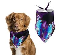 Blue Purple ButterflyPet Scarf Dog Bandana for Small Medium Large Exquisite Unique Cat Dogs Kerchief Premium Fabric Cute Triangle Cat Dogs Bibs Scarf