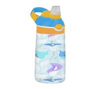 Blue-Purple Calla Lily Flowers Kids Water Bottle with Silicone Straw Lightweight Water Cup for School Boys Girls Botella de agua para ni?os