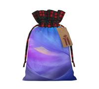Blue Purple Christmas Drawstring Gift Bags With Tags,Xmas Candy Bag | 2 Sizes 6.9""X11.8"" /4.7""X8.3""Plaid Cotton Bags Sacks Xmas Red Wrapping Storage Bags For Gift Candy Goodie Party Suppliy