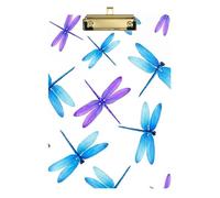 Blue Purple Dragonfly White Clipboards Cute Clipboard Letter Size Clipboards with Low Profile Metal Clip for Nurses Teachers Coaches