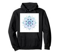 Blue Purple Floral Mandala Lotus Meditate Art Pullover Hoodie
