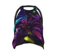 Blue Purple Flower Butterfly Baby Car Seat Canopy Cover, Multi Use Breathable Nursing Breastfeeding Covers for Mom Soft Stroller Sun Shade Newborn Shower Gift