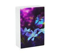 Blue Purple Flower Butterfly Plastic Cigarette Case Waterproof Hard Personalized Cigarettes Holder Cas Noveltys for Dad Husband