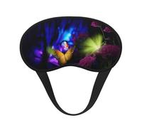 Blue Purple Flower Butterfly Print Sleep Eye Mask Light Blocking Soft and Comfortable Night Eye Blinder for Women Men for Sleeping Travel Night Shift