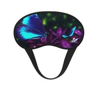 Blue Purple Flower Butterfly Sleep Eye Mask for Women Men Soft and Comfortable Sleep Mask Blackout Sleeping Eye Cover for Travel Yoga Nap Shift Work