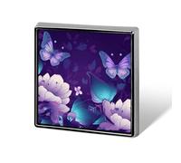 Blue Purple Flower Butterfly Square Lapel Pins Backpack Pin Cute Brooch Decoration Brooches for Women Men Fashion Button Badges for Hat Backpacks Purses Jackets Shirt Suit