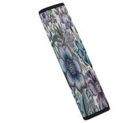 Blue Purple Flowers Car Seat Belt Cover Soft Comfortable Shoulder Seatbelt Pads Cover Seat Belt Pad for Suitable for Car Interior Accessorie