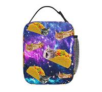 Blue Purple Galaxy Cat Taco Insulated Lunch Box For Teen Boys Girls, Portable Lunch Bag Reusable Cooler Tote For Women Man Office Travel Picnic Camping Beach