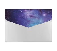 Blue & Purple Galaxy File Folder, Plastic Accordion File Folders with 6 Pockets, Expanding File Organizer with Snap Closure, Portable Document Paper Organizer, Office Supplies Filing Folders