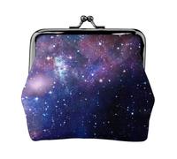 Blue & Purple Galaxy Printing Lightweight Minimalist Wallet, Compact Coin Pouch for Gym Visits and Errands