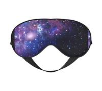 Blue & Purple Galaxy Soft Sleep Mask Adjustable Strap Light Blocking Reversible Comfortable Night Mask