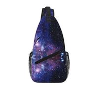 Blue & Purple Galaxy Unisex Chest Sling Bag With Multi-Pocket Design,Large Capacity Crossbody Bag Durable Polyester Adjustable Strap For Daily Commute Travel