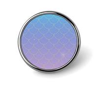 Blue Purple Gradient Mermaid Scales Brooch Buttons for Women Dress Blouse Low Cut Tops Cloth Decoration