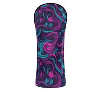 Blue Purple Irregular Art Lines Head Covers for Golf Clubs Pu Leather with Number Tag for Driver, Woods and Hybrid