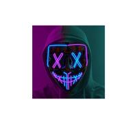 (blue purple) Led Purge Mask Light Up Scary Mask For Cosplay Costume