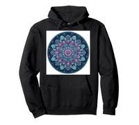 Blue Purple Mandala Floral Lotus Sacred Geometry Pullover Hoodie