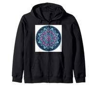 Blue Purple Mandala Floral Lotus Sacred Geometry Zip Hoodie