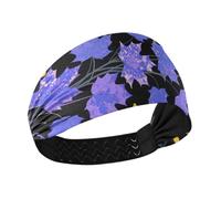 Blue-purple Maple Leaf Vines Yellow Butterfly Cooling gym headband Elastic hairbands for Athletic Sports washing face washing face Football