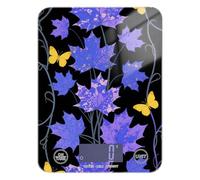 Blue-Purple Maple Leaf Vines Yellow Butterfly LCD Display Kitchen Scale for Food 11lb/0.18oz, 5kg/5g Coffee gram Scale with 4 Unit for Keto Baking Keto (Batteries not Included)